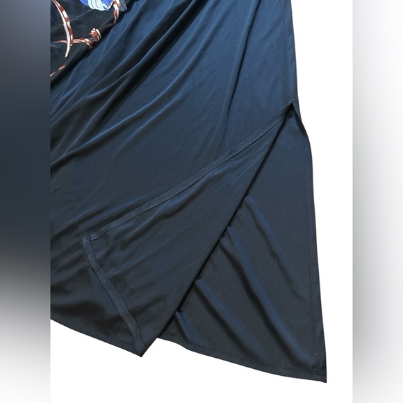 Vintage 60's Black Abstract Scarf One Shoulder Dress Theme Size S - Picture 8 of 12